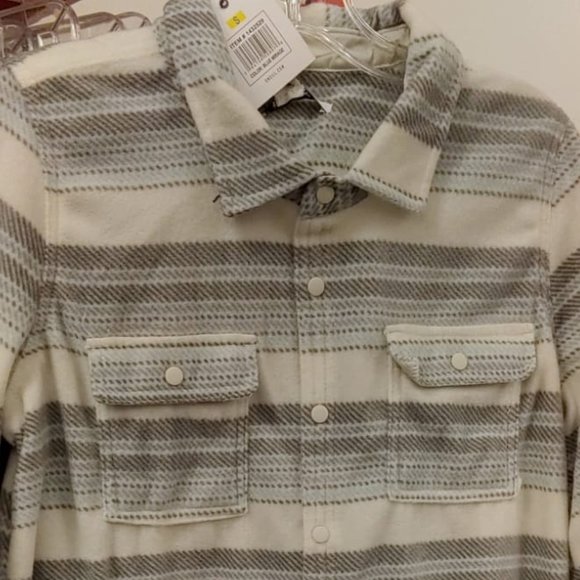 Womens oneill plaid fleece shirt jacket--Blue mirage - Picture 4 of 8